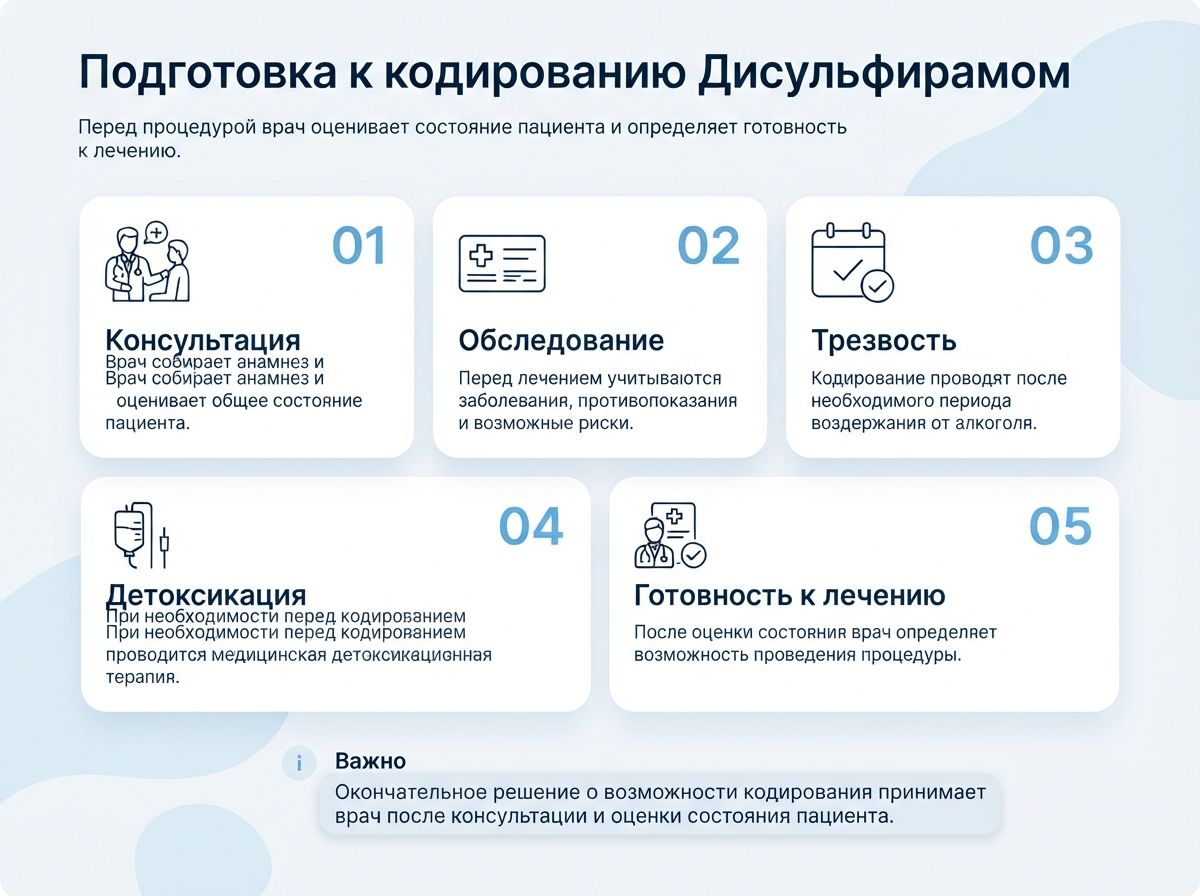 Кодирование от алкоголизма Дисульфирамом инфографика